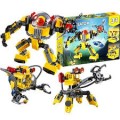 Robozinho 3X1, Robô Lego Humanoide Subaquático, Guindaste e Arraia p/ Montar 207 pçs